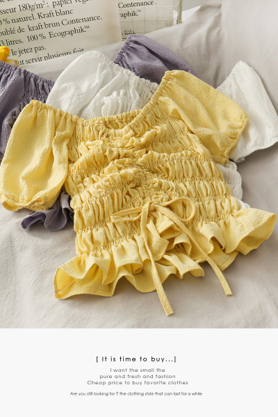 Bluză de damă cu legături și mâneci bufante