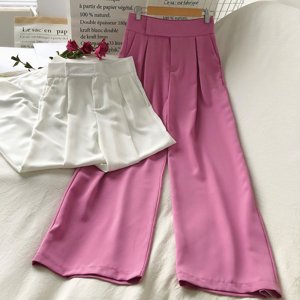 Pantaloni de dama actuali model lat cu talie inalta