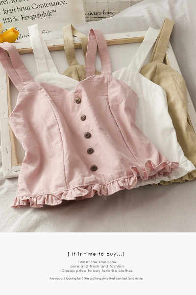 Női lezser felső gombokkal és széles pántokkal