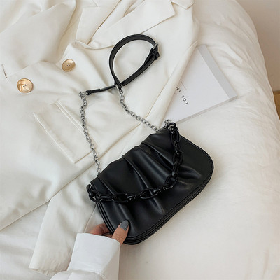 Modern női táska fém fogantyúval és lánccal