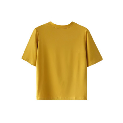 Sima modell női póló ovális nyakkivágással és rövid ujjal