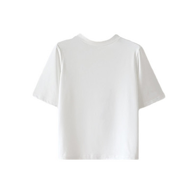 Sima modell női póló ovális nyakkivágással és rövid ujjal