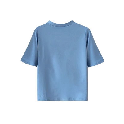 Sima modell női póló ovális nyakkivágással és rövid ujjal