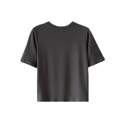 Sima modell női póló ovális nyakkivágással és rövid ujjal