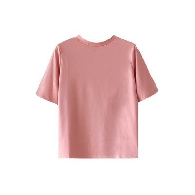 Sima modell női póló ovális nyakkivágással és rövid ujjal