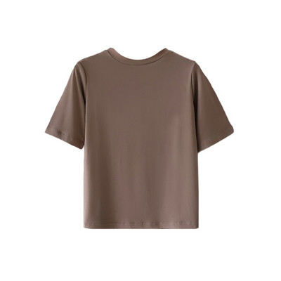 Sima modell női póló ovális nyakkivágással és rövid ujjal