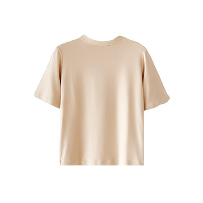 Sima modell női póló ovális nyakkivágással és rövid ujjal