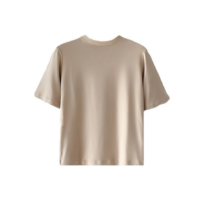 Sima modell női póló ovális nyakkivágással és rövid ujjal