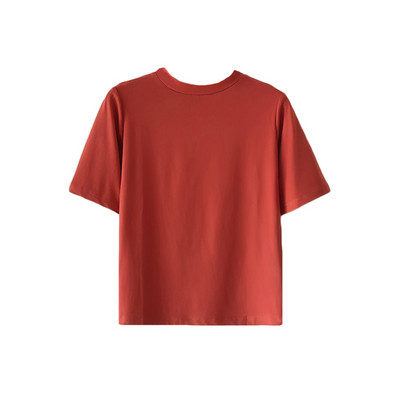 Sima modell női póló ovális nyakkivágással és rövid ujjal