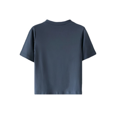 Sima modell női póló ovális nyakkivágással és rövid ujjal