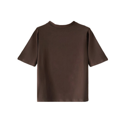 Sima modell női póló ovális nyakkivágással és rövid ujjal