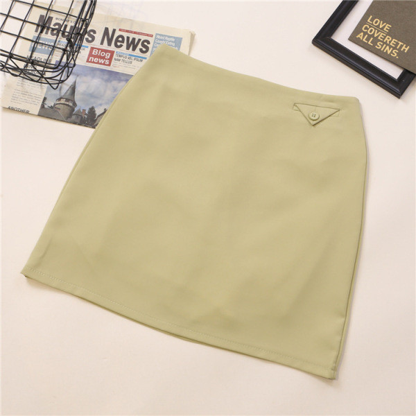 Fusta scurta de dama cu nasture si linie A