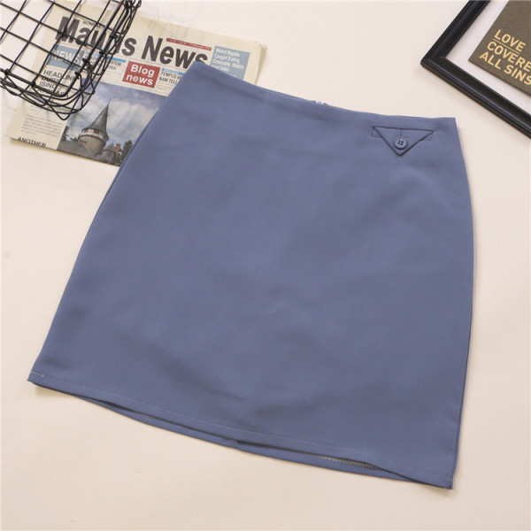 Fusta scurta de dama cu nasture si linie A