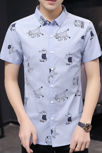 Modern férfi ing rövid ujjú rátéttel