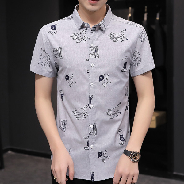 Modern férfi ing rövid ujjú rátéttel