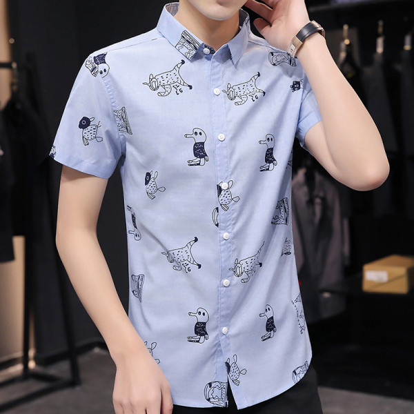 Modern férfi ing rövid ujjú rátéttel