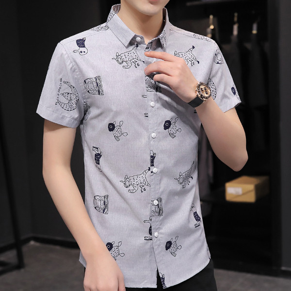 Modern férfi ing rövid ujjú rátéttel