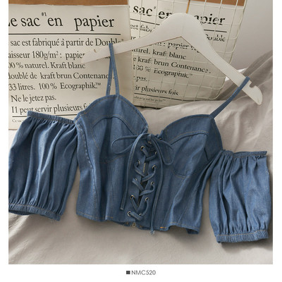 Bluză de damă modernă cu mâneci căzute și cravate