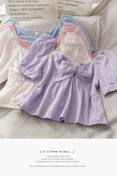 Bluză de damă modernă cu mâneci 3/4 - model decupat