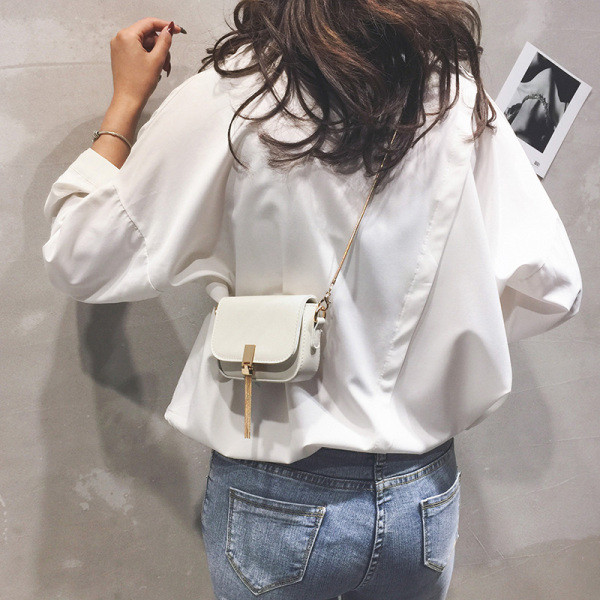 Mini geantă de umăr elegantă pentru femei, cu mâner metalic