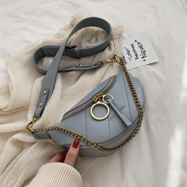 Öko-nahast moodne lukuga ja pika sangaga naistekott