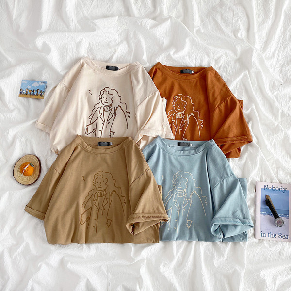 Tricou de dama modern model larg cu aplicatie - fata