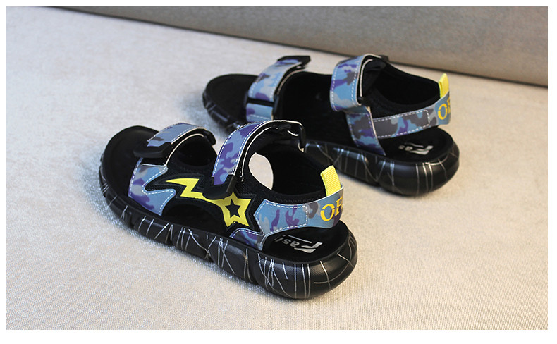Sandale casual pentru copii pentru baieti cu petice si model de camuflaj
