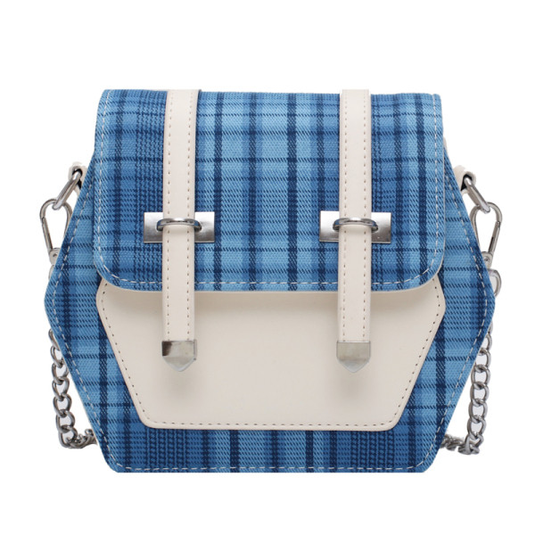 Geantă de umăr modernă în carouri de damă