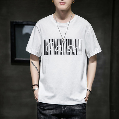 Ümara kaelusega ja lühikeste varrukatega vabaaja meeste T-särk