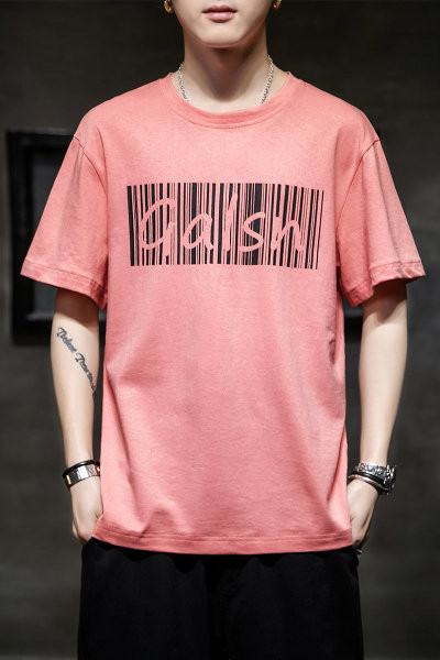 Ümara kaelusega ja lühikeste varrukatega vabaaja meeste T-särk