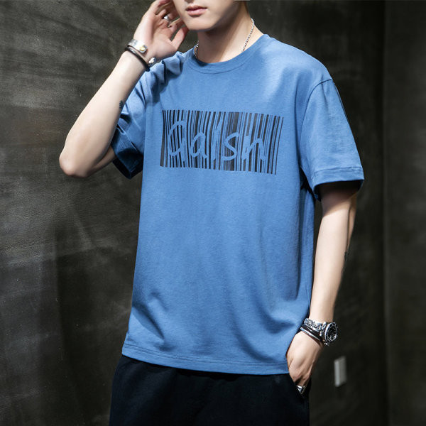 Ümara kaelusega ja lühikeste varrukatega vabaaja meeste T-särk