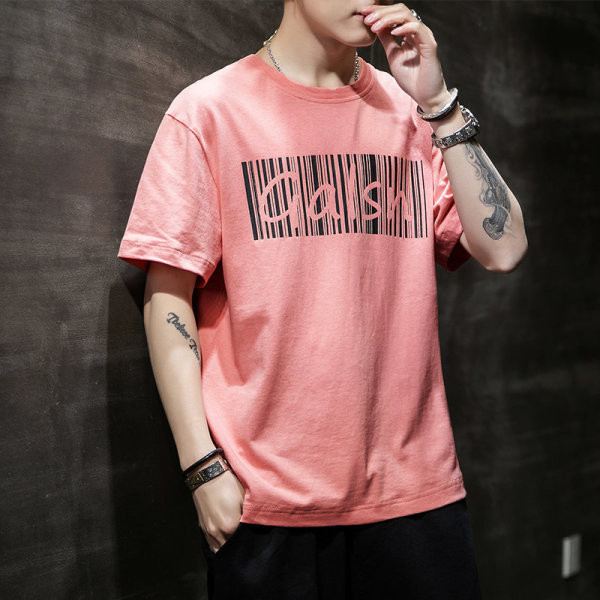 Ümara kaelusega ja lühikeste varrukatega vabaaja meeste T-särk