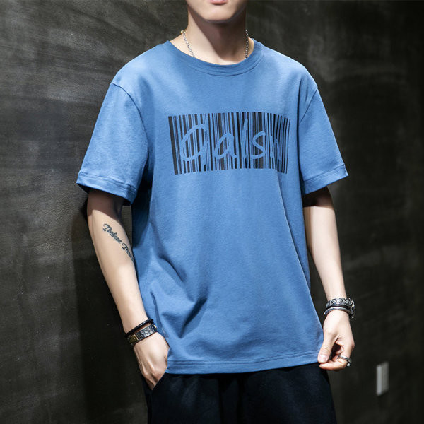 Ümara kaelusega ja lühikeste varrukatega vabaaja meeste T-särk