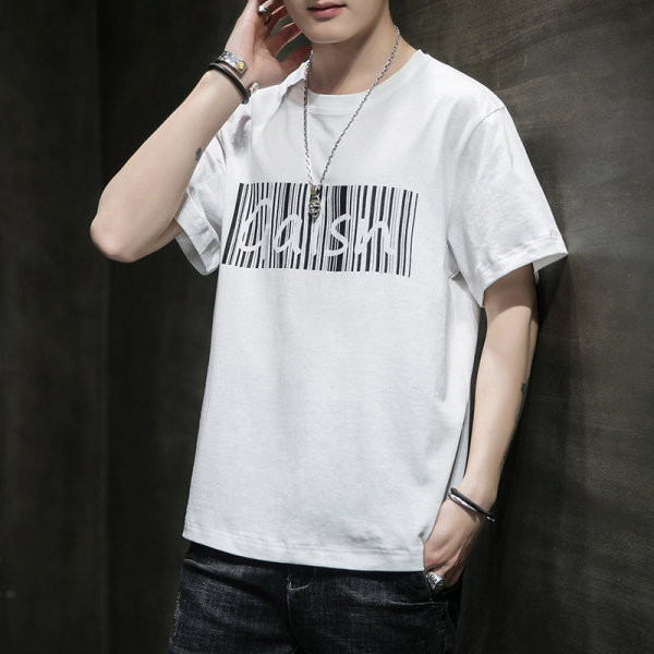 Ümara kaelusega ja lühikeste varrukatega vabaaja meeste T-särk