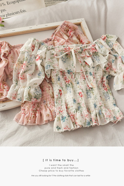 Bluză de damă modernă cu imprimeu floral și decolteu barcă