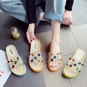 Uus mudel naiste sussid elemendiga - värvilised kivid