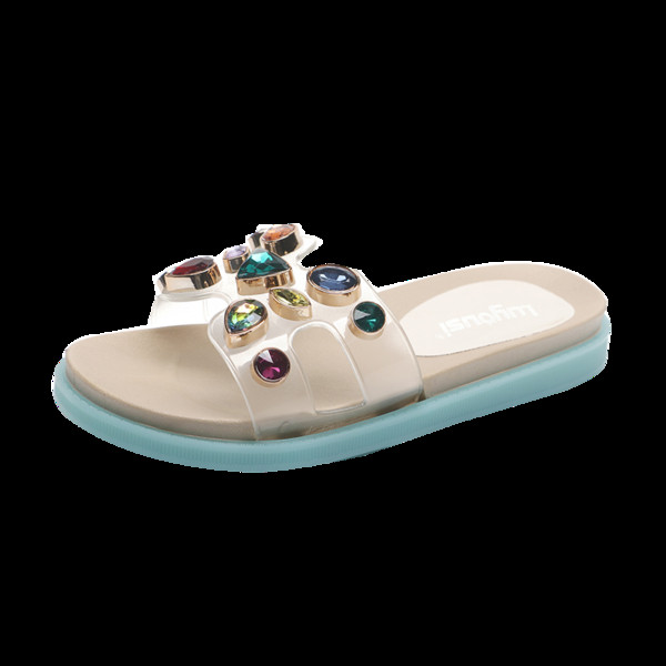 Uus mudel naiste sussid elemendiga - värvilised kivid