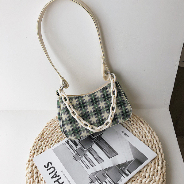 Mini geantă în carouri de zi cu zi pentru femei