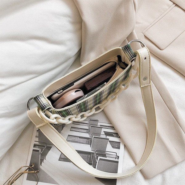 Mini geantă în carouri de zi cu zi pentru femei