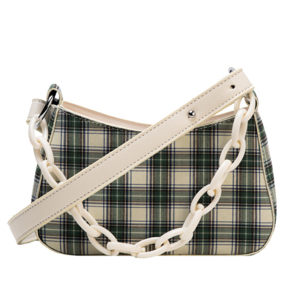 Mini geantă în carouri de zi cu zi pentru femei