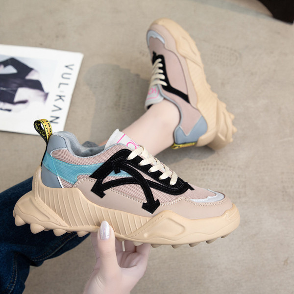 Adidași sport și casual de damă, cu talpă aspră și cravate colorate