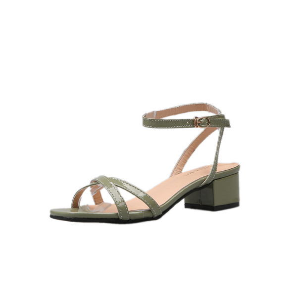 Sandale de dama cu toc patrat si bretele