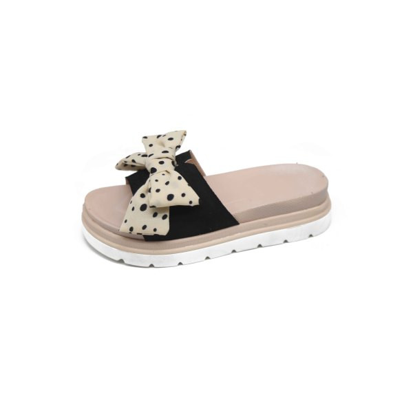 Papuci dama cu talpa inalta si panglica