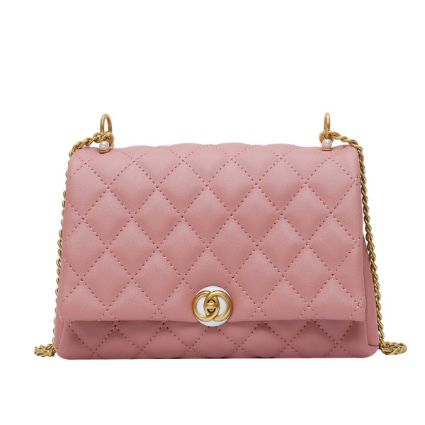 Geanta de dama moderna cu maner lung si element metalic