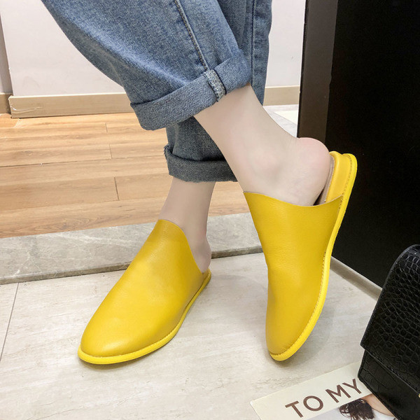 Model nou de papuci de dama cu talpa plata din piele ecologica