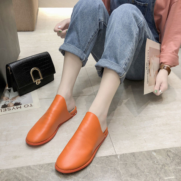 Model nou de papuci de dama cu talpa plata din piele ecologica