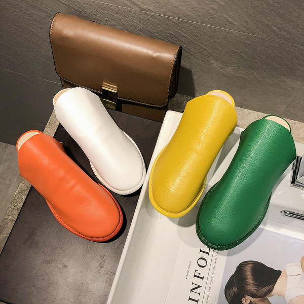 Model nou de papuci de dama cu talpa plata din piele ecologica