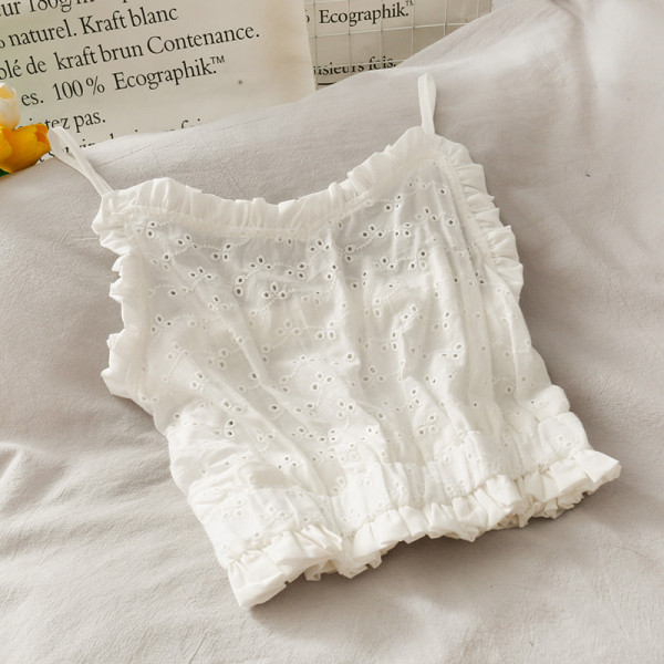 Napi női felső vékony pántokkal és fürtökkel