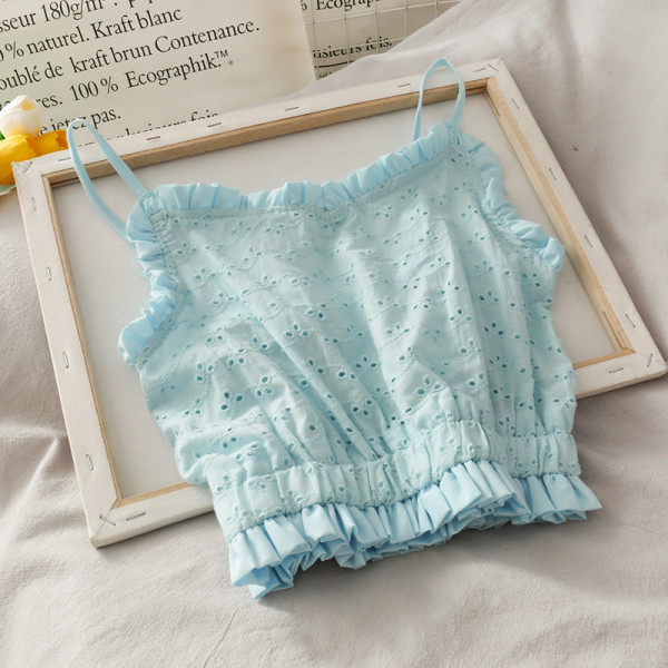 Napi női felső vékony pántokkal és fürtökkel