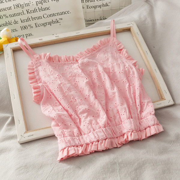 Napi női felső vékony pántokkal és fürtökkel